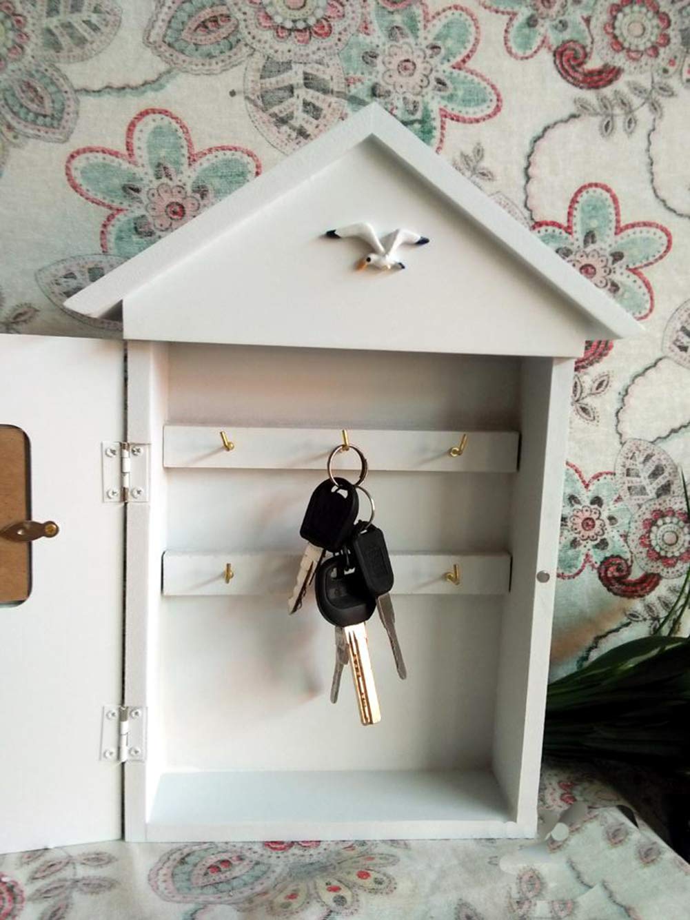 Amazon.co.jp: キーボックス 地中海風 木製 キー ケース 鍵掛け 鍵収納